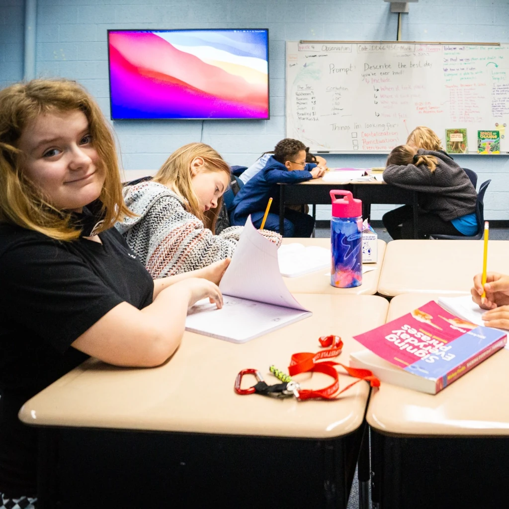 Middle School Student in Elective Class